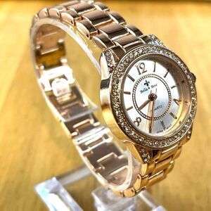 Bella & Rose Women's Watch Rose Gold Toned Bracelet Analog 8” Rhinestone’s
